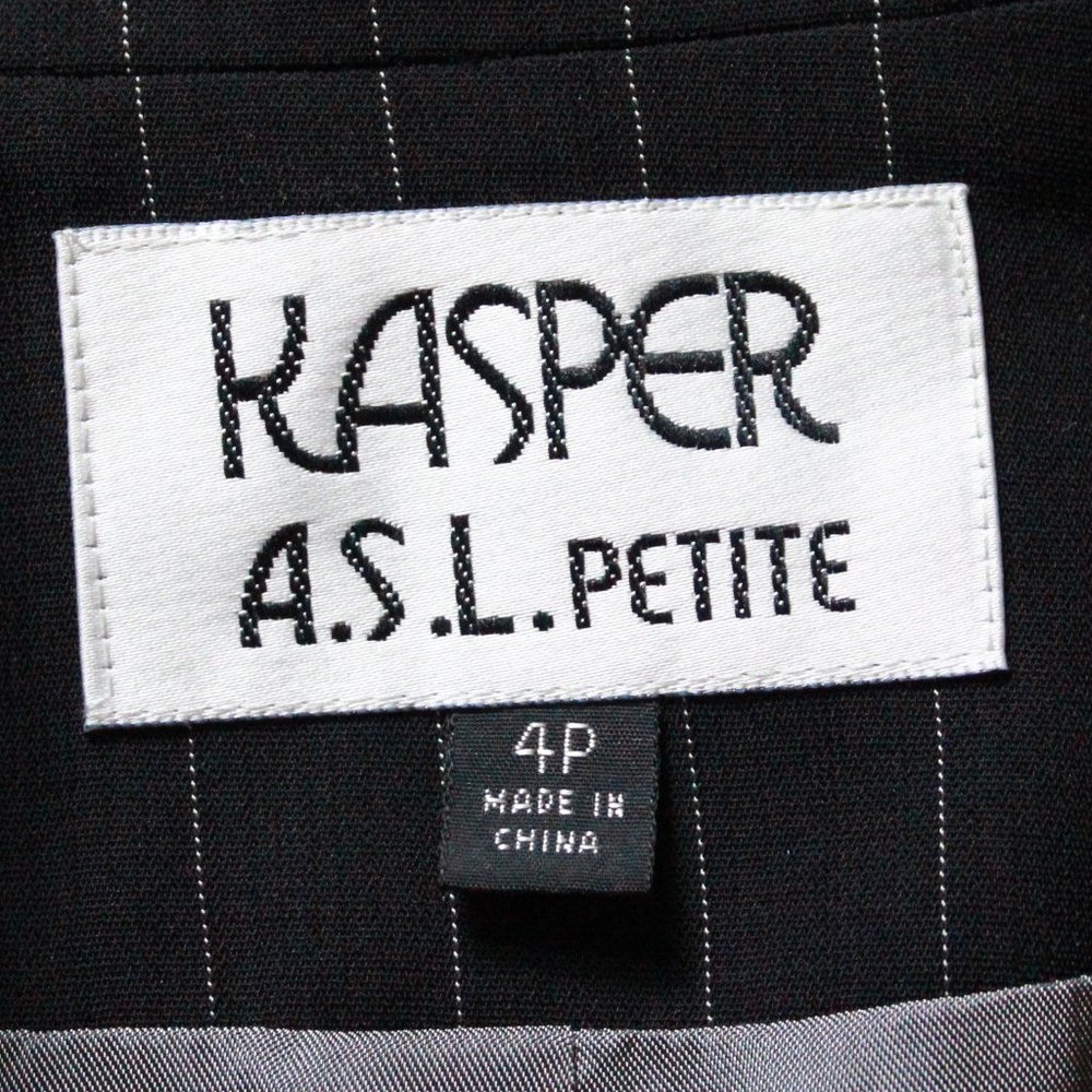 Vintage Kasper ASL Petite Pinstripe Blazer Jacket - Picture 3 of 6